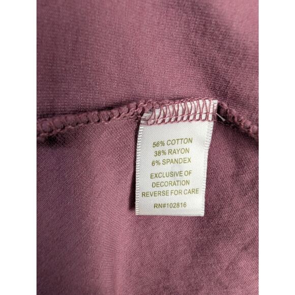 Garnet Hill Dark Mauve Asymmetrical Detailed Neckline Dress - Picture 6 of 7